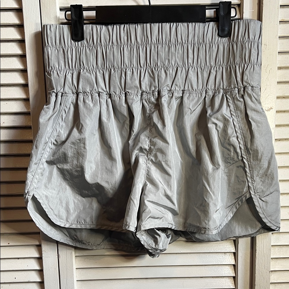 Free People Movement High Waist Gray Women's Soft Lightweight Shorts Size Large
